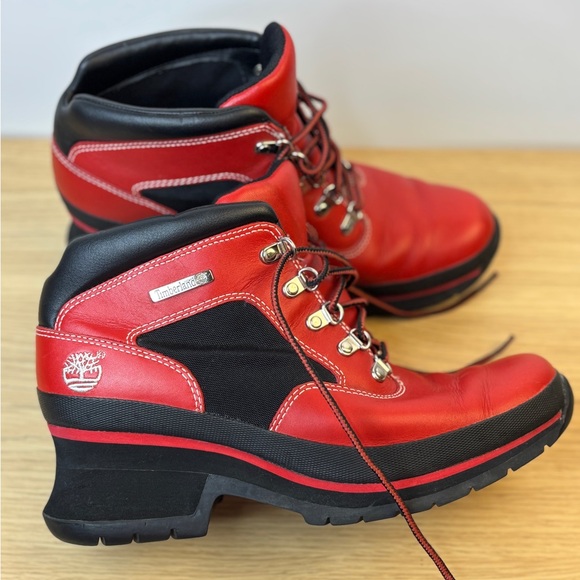 Timberland Vintage Women's 8 Red and Black Boots - Picture 1 of 10